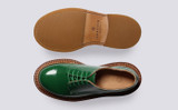 Devon | Womens  Shoes in Green with Triple Welt | Grenson - Top and Sole View