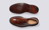 Aldwych | Shoes for Men in Mid Brown with Triple Welt | Grenson - Top and Sole View