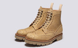 Fred | Mens Brogue Boots in Natural Grain | Grenson - Main View