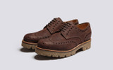 Archie | Mens Brogues in Brown Natural Grain | Grenson - Main View