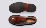 Dominic | Mens Brogues in Brown with Triple Welt | Grenson - Top and Sole View