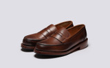 Epsom | Mens Loafers in Dark Brown Leather | Grenson - Main View