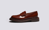 Deirdre | Womens Loafers in Mid Brown with Triple Welt | Grenson - Side View