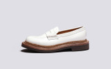 Deirdre | Womens Loafers in White with Triple Welt | Grenson - Side View