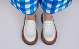 Deirdre | Womens Loafers in White with Triple Welt | Grenson - Lifestyle View