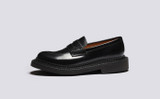 Deirdre | Womens Loafers in Black  with Triple Welt | Grenson - Side View