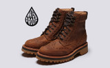 Fran WP | Womens Brogue Boots Dark Tan Waterproof | Grenson - Main View