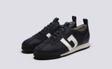 Sneaker 80 | Mens Trainers in Navy Recycled Canvas | Grenson - Main View