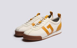 Sneaker 80 | Mens Trainers in White Recycled Canvas | Grenson  - Main View