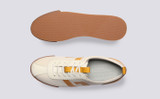 Sneaker 80 | Mens Trainers in White Recycled Canvas | Grenson  - Top and Sole View