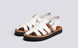 Queenie | Womens Sandals in White Rubberised Leather | Grenson - Main View