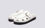 Dale | Clogs for Men in White Rubberised Leather | Grenson - Main View
