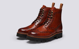 Fred | Mens Brogue Boots in Handpainted Leather | Grenson - Main View