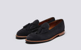 Merle | Mens Loafers in Navy Suede | Grenson - Main View