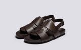 Wiley | Mens Sandals in Dark Brown Nubuck | Grenson - Main View