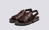 Wiley | Mens Sandals in Brown Printed Leather | Grenson - Main View