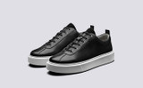 Grenson Sneaker 30 Men's in Black Calf Leather - 3 Quarter View