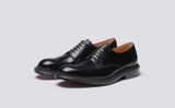 Grenson Rosebery in Black Bookbinder Leather - 3 Quarter View