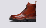 Fred | Mens Boots in Tan Handpainted Leather | Grenson - Side View