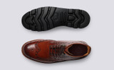 Fred | Mens Boots in Tan Handpainted Leather | Grenson - Top and Sole View