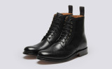 Grenson Ella in Black Calf Leather - 3 Quarter View