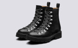 Grenson Nanette in Black Colorado/Suede - 3 Quarter View