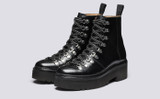 Grenson Nanette in Black Colorado Leather - 3 Quarter View