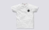 Grenson Sunburst T-Shirt in White Cotton - 3 Quarter View