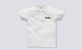 Grenson Multi Block T-Shirt in White Cotton - 3 Quarter View