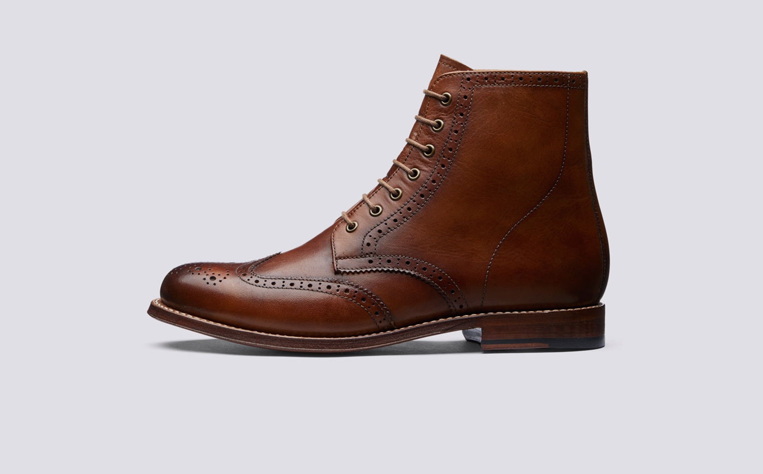 Ella | Womens Tan Boots with Leather Sole | Grenson Shoes