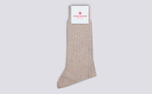 Mens Socks | 100% Recycled Socks in Neutral | Grenson - Folded View