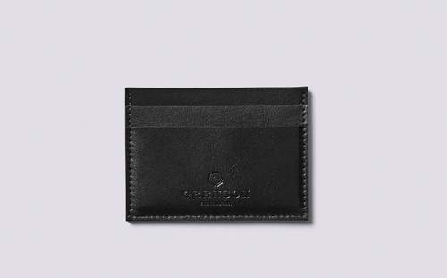 Card Holder in Black Calf Leather | Grenson - Main View
