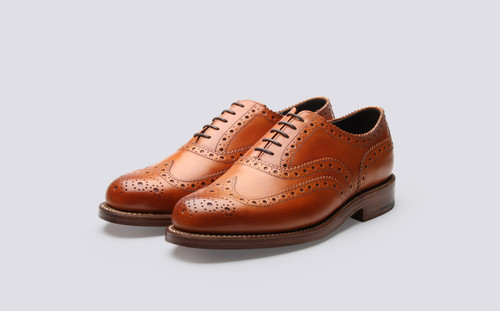England Grenson Grenson 6508/17 Men's Classic English Brogue Shoes Brown Tan/UK 6.5 