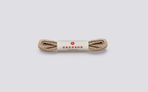 Flat Boot Laces | Taupe Unisex Boot Laces 110cm | Grenson - Main View