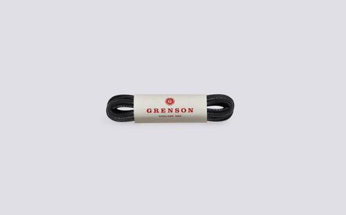 Round Sneaker Laces | Black Unisex Shoe Laces 100cm | Grenson - Full View