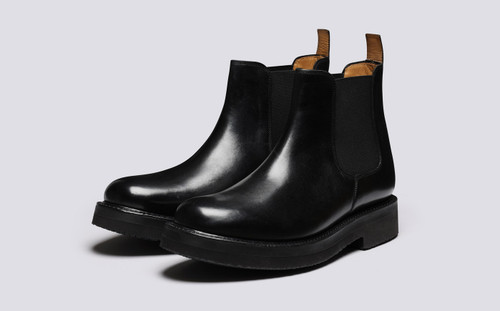 Colin | Chelsea Boots for Men in Black Leather | Grenson - Main View
