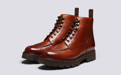 Jonah | Mens Boots in Tan Handpainted Leather | Grenson - Main View