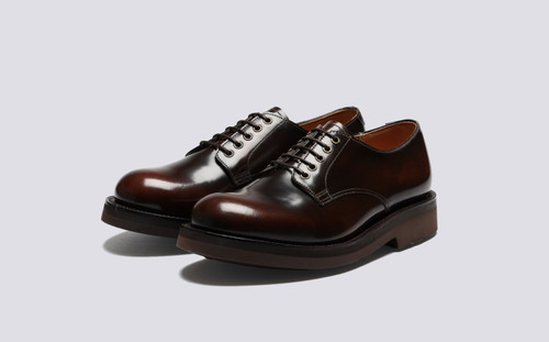 Dermot | Mens Shoes in Brown Leather Vibram Sole | Grenson - Main View