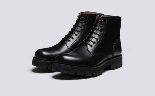 Dawson | Mens Black Boots in Pull Up Leather | Grenson - Main View
