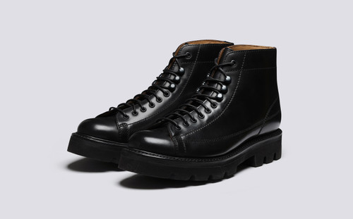 Andy | Monkey Boots for Men in Black Colorado | Grenson - Main View
