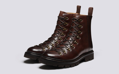 Brady | Mens Hiker Boots in Brown Leather | Grenson - Main View