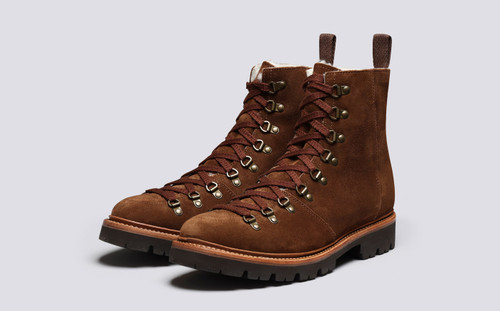 Brady | Mens Hiker Boots in Brown Suede | Grenson - Main View