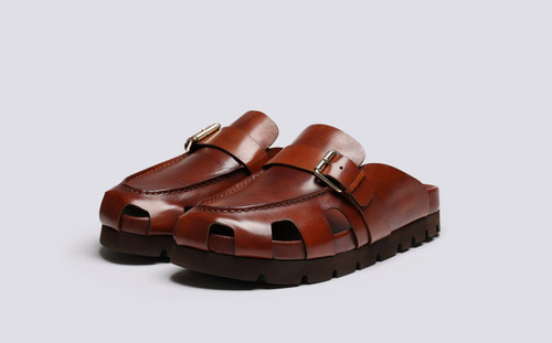 Dale | Clogs for Men in Tan Leather with Rubber Sole | Grenson - Main View