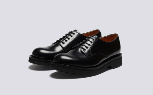 Dermot | Mens Shoes in Black Leather on Vibram Sole | Grenson - Main View