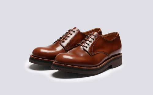 Dermot | Mens Shoes in Polished Brown Leather | Grenson - Main View