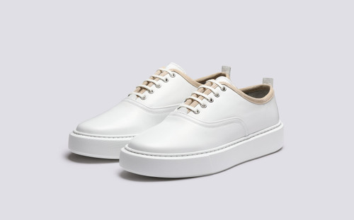 Sneaker 55 | Mens Sneakers in White Calf Leather | Grenson - Main View