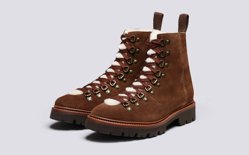 Nanette | Womens Hiker Boots in Brown Suede | Grenson - Main View