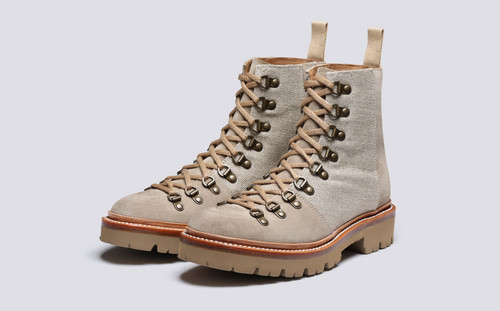 Nanette | Womens Hiker Boots in Beige Suede | Grenson - Main View