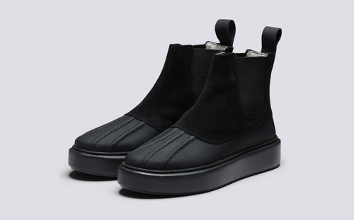 Sneaker 52 | Womens Chelsea Boots Black Suede | Grenson - Main View