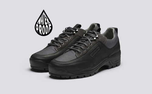 Sneaker 54 | Walking Shoes for Women in Black Leather | Grenson  - Main View